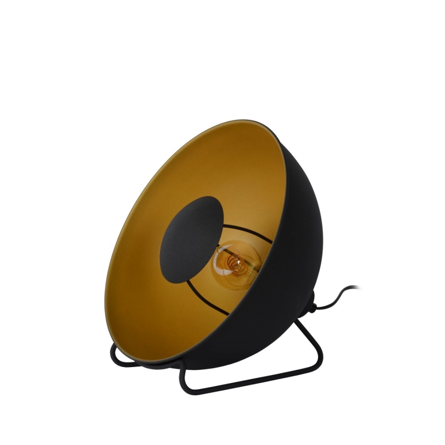 Lucide 05530/31/30 - Stolná lampa ALVARO 1xE27/40W/230V pr. 31 cm čierna/zlatá