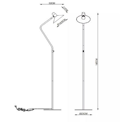 Lucide 05728/01/30 - Stmievateľná stojacia lampa PEPIJN 1xE14/40W/230V