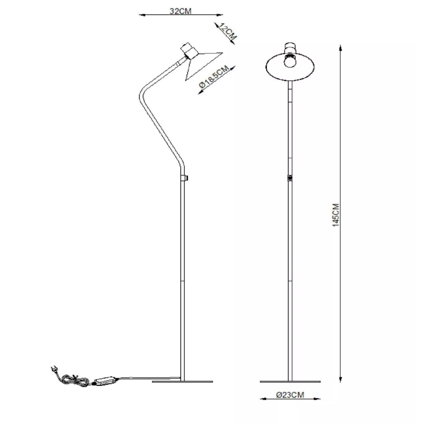 Lucide 05728/01/30 - Stmievateľná stojacia lampa PEPIJN 1xE14/40W/230V