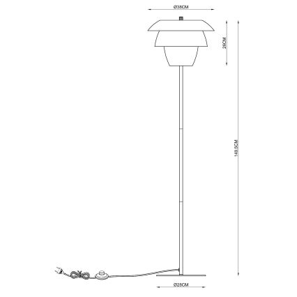 Lucide 05729/01/30 - Stojacia lampa JERICHO 1xE27/40W/230V