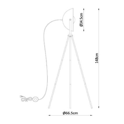 Lucide 05730/01/30 - Stojacia lampa ALVARO 1xE27/40W/230V