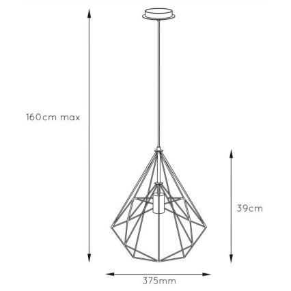 Lucide 06496/37/17 - Závesné svietidlo RICKY 1xE27/60W/230V