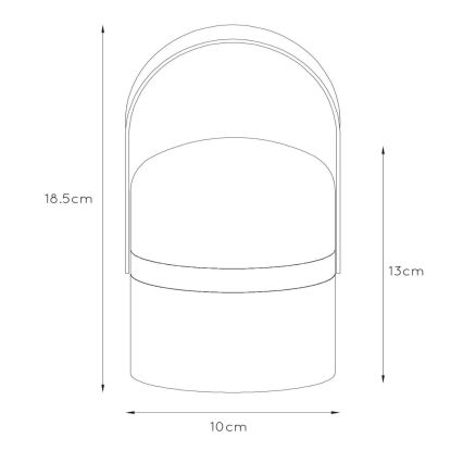 Lucide 06802/01/30 - LED Vonkajšia stmievateľná lampa LITTLE JOE LED/0,3W/3,7V USB IP44 680 mAh čierna