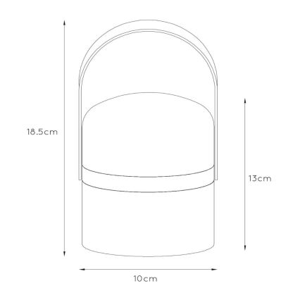 Lucide 06802/01/33 - LED Vonkajšia stmievateľná lampa LITTLE JOE LED/0,3W/3,7V USB IP44 680 mAh zelená