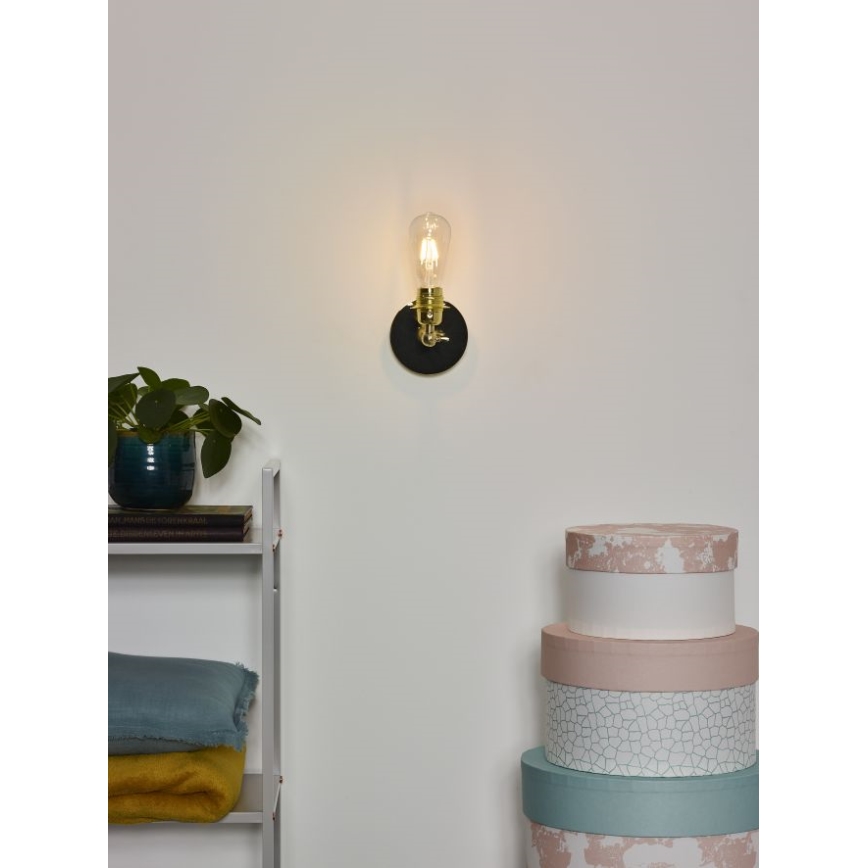 Lucide 08223/01/01 - LED nástenné svietidlo RETRO 1xE27/5W/230V mosadz