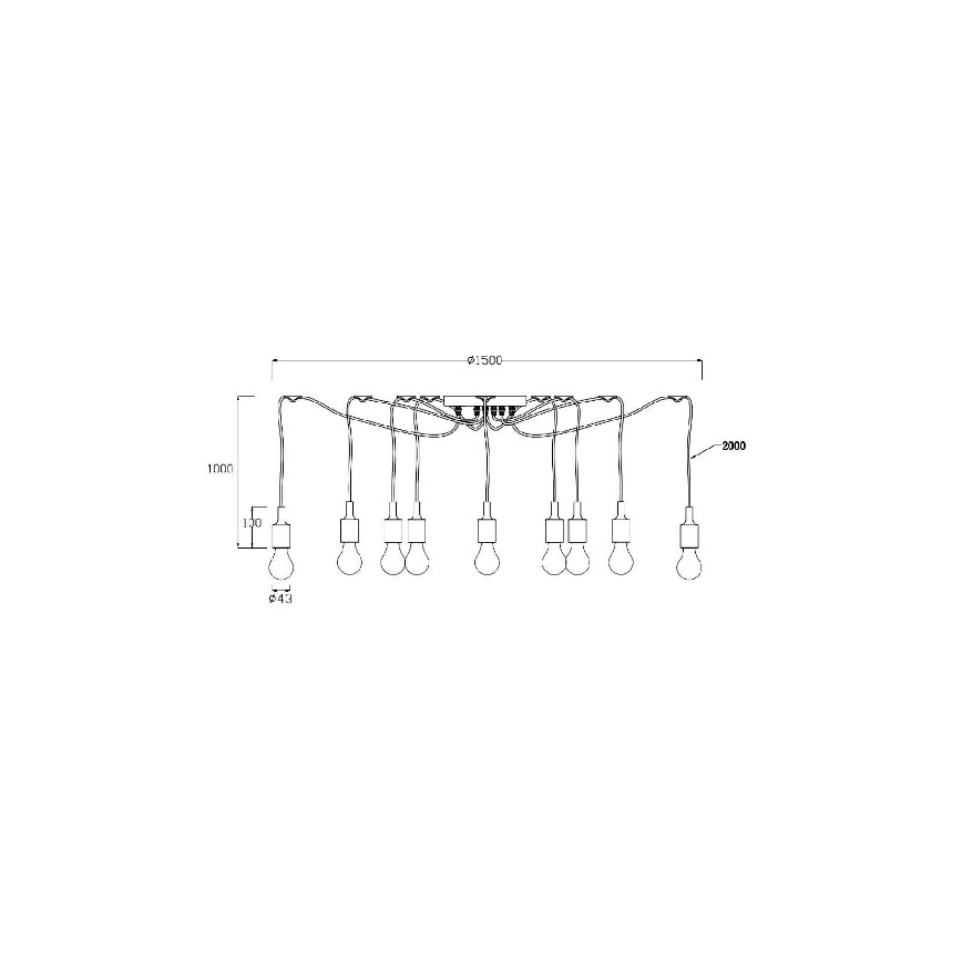 Lucide 08408/10/30 - Závesné svietidlo FIX MULTIPLE 10xE27/60W/230V