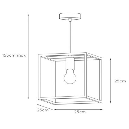 Lucide 08424/01/30 - Závesné svietidlo ARTHUR 1xE27/60W/230V