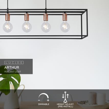 Lucide 08424/05/30 - Závesné svietidlo ARTHUR 5xE27/60W/230V