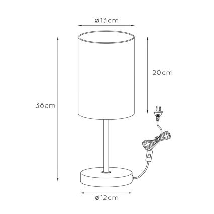 Lucide 08500/81/31 - Stolná lampa MODA 1xE27/60W/230V biela
