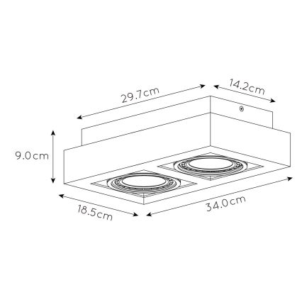 Lucide 09120/24/31 - LED Stmievateľné bodové svietidlo ZEFIX 2xGU10/12W/230V biela