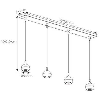 Lucide 09434/04/31 - Luster na lanku FAVORI 4xGU10/5W/230V biela