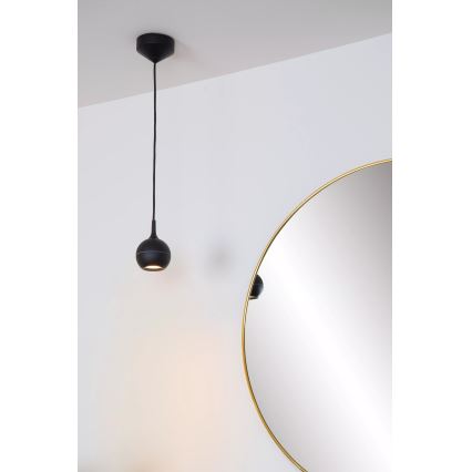 Lucide 09438/01/30 - Luster na lanku FAVORI 1xGU10/50W/230V IP44 čierna