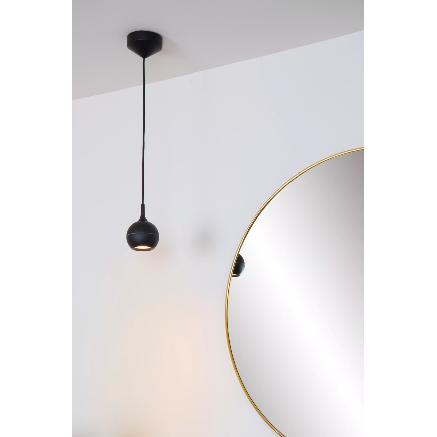 Lucide 09438/01/30 - Luster na lanku FAVORI 1xGU10/50W/230V IP44 čierna