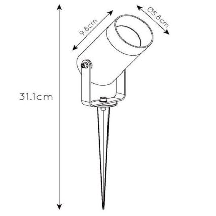 Lucide 09832/01/30 - Vonkajšie bodové svietidlo TAYLOR 1xGU10/50W/230V IP65