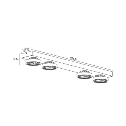 Lucide 09920/40/31 - LED Stmievateľné bodové svietidlo NENAD AR111 4xG53/10W/230V