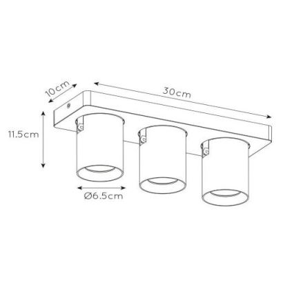 Lucide 09929/15/30 - LED Stmievateľné bodové svietidlo NIGEL 3xGU10/5W/230V 2200-3000K čierna CRI 95