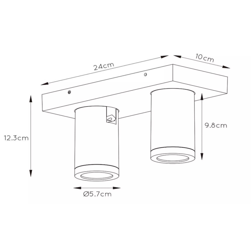 Lucide 09930/10/31 - LED Stmievateľné kúpeľňové bodové svietidlo TAYLOR 2xGU10/5W/230V IP44