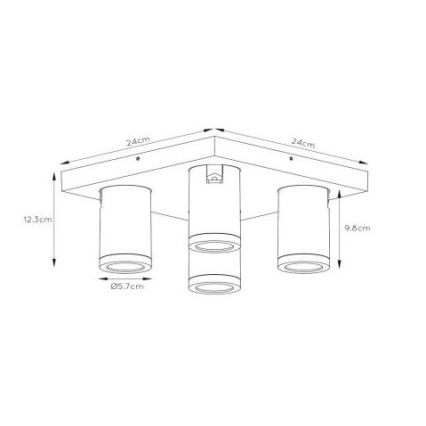 Lucide 09930/20/31 - LED Stmievateľné bodové svietidlo TAYLOR 4xGU10/5W/230V IP44