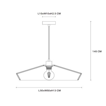 Lucide 10413/50/72 - Luster na lanku YUNKAI 1xE27/60W/230V pr. 50 cm hnedá
