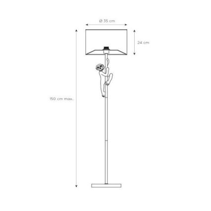 Lucide 10702/81/30 - Stojacia lampa CHIMP 1xE27/60W/230V 150cm