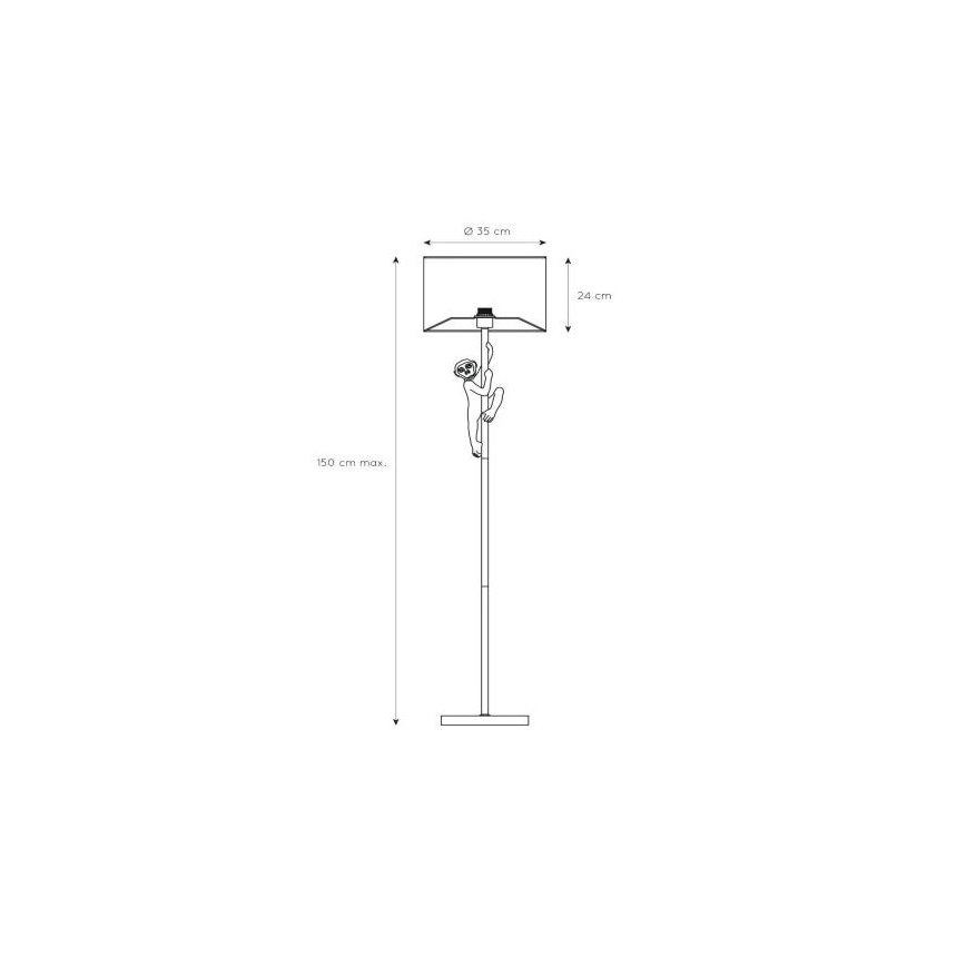 Lucide 10702/81/30 - Stojacia lampa CHIMP 1xE27/60W/230V 150cm