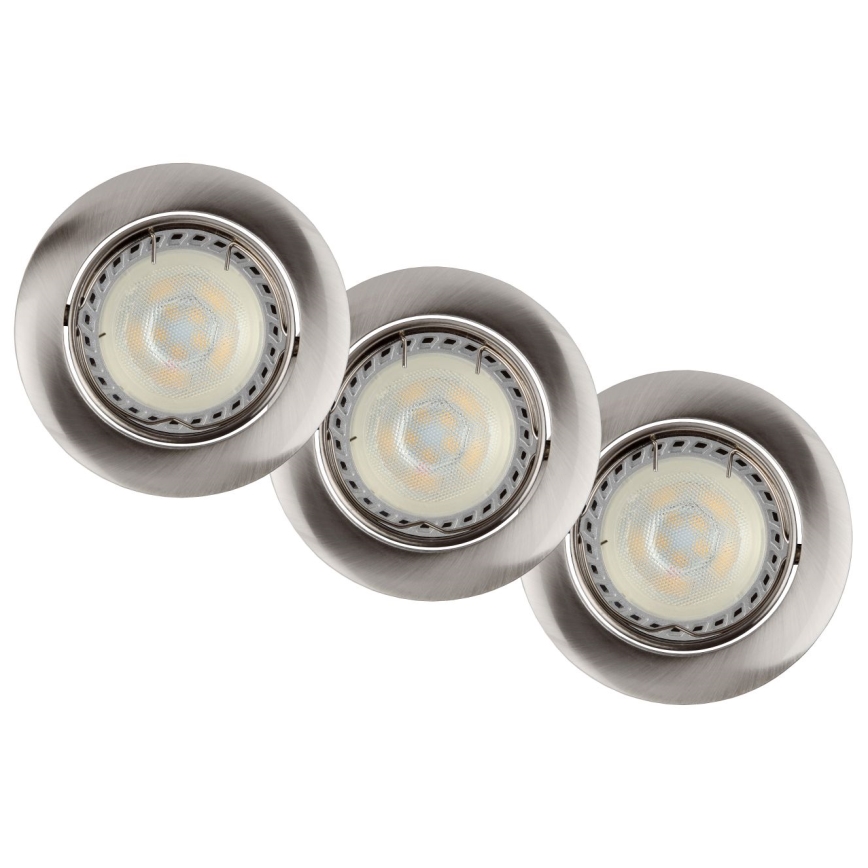 Lucide 11001/15/12 - SADA 3x LED Stmievateľné podhľadové svietidlo FOCUS 1xGU10/5W/230V matný chróm guľaté