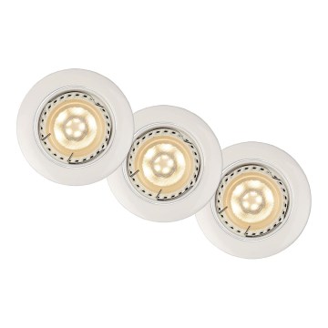 Lucide 11001/15/31 - SADA 3x LED podhľadové svietidlo FOCUS 1xGU10/5W/230V biele guľaté