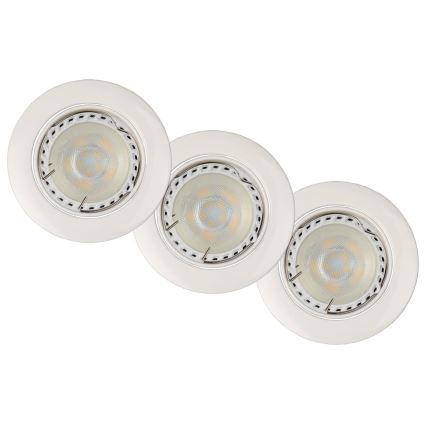 Lucide 11001/15/31 - SADA 3x LED Stmievateľné podhľadové svietidlo FOCUS 1xGU10/5W/230V biele okrúhle