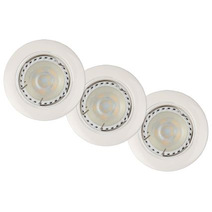 Lucide 11001/15/31 - SADA 3x LED podhľadové svietidlo FOCUS 1xGU10/5W/230V biele guľaté