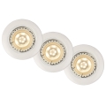 Lucide 11001/15/31 - SADA 3x LED Stmievateľné podhľadové svietidlo FOCUS 1xGU10/5W/230V biele okrúhle