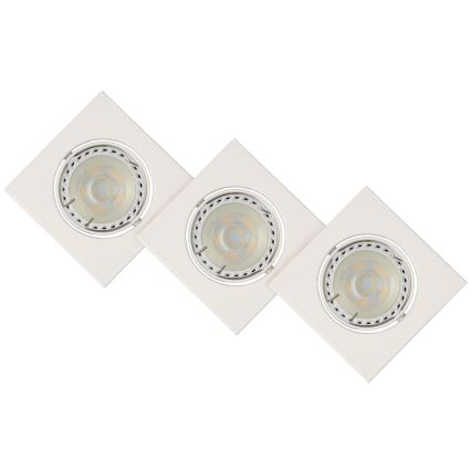 Lucide 11002/15/31 - SADA 3x LED Stmievateľné podhľadové svietidlo FOCUS 3xGU10/5W/230V biele hranaté