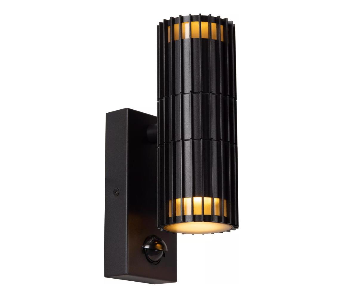 Lucide 11839/02/30 - Vonkajšie nástenné svietidlo so senzorom TIMBALA 2xGU10/7W/230V IP44 11839/02/30