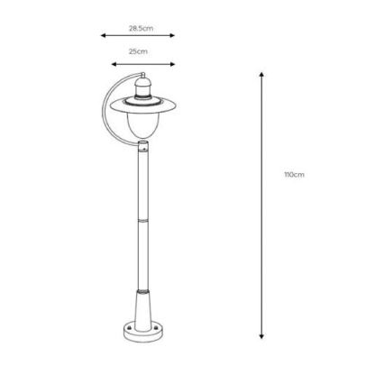 Lucide 11873/01/97 - Vonkajšia lampa ARUBA 1xE27/60W/230V IP44