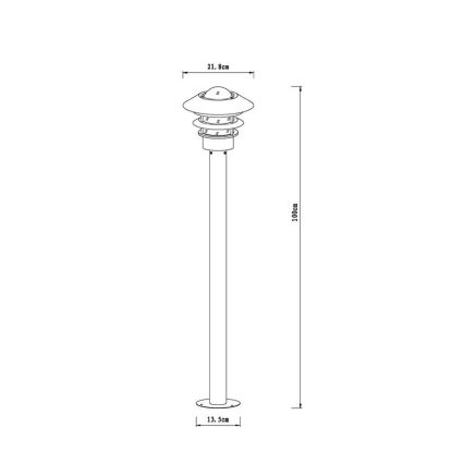 Lucide 11874/99/12 - Vonkajšia lampa ZICO 1xE27/60W/230V IP44