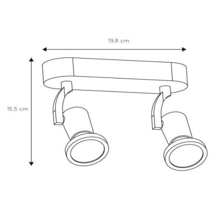 Lucide 11903/10/30 - LED bodové svietidlo JASTER-LED 2xGU10/5W/230V čierne