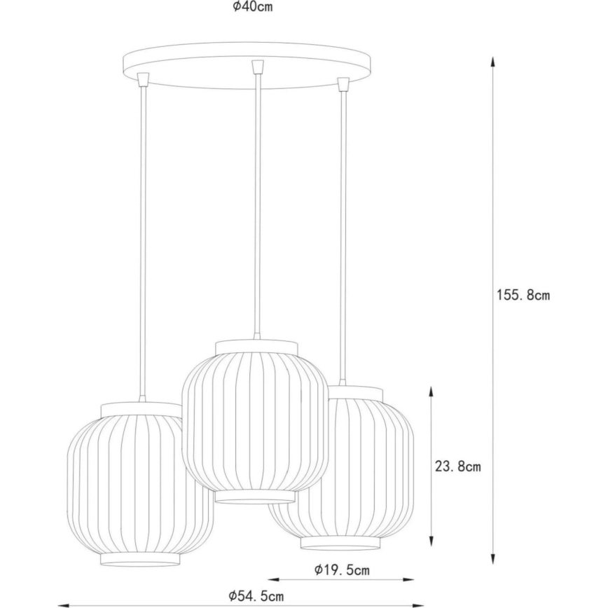 Lucide 13435/03/31 - Luster na lanku GOSSE 3xE27/40W/230V porcelán