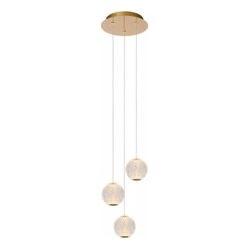 Lucide 13499/13/60 - LED Stmievateľný luster na lanku CINTRA 3xLED/4,7W/230V zlatá