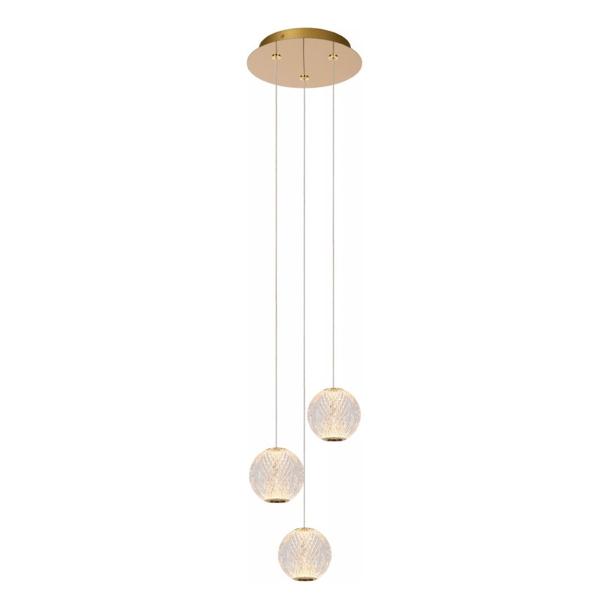 Lucide 13499/13/60 - LED Stmievateľný luster na lanku CINTRA 3xLED/4,7W/230V zlatá