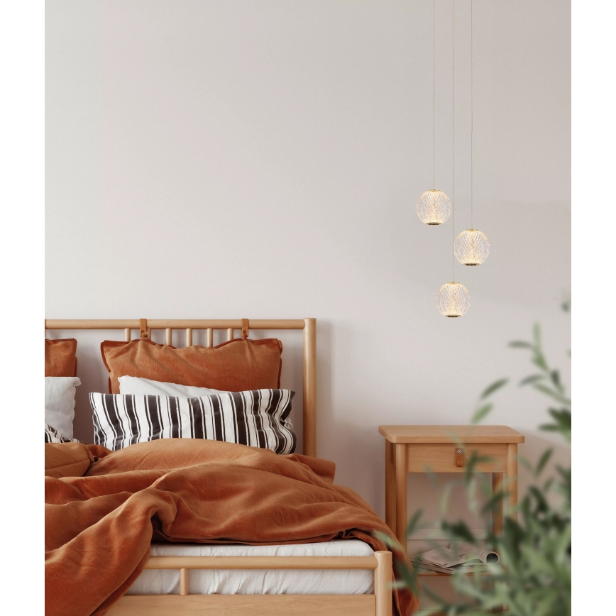 Lucide 13499/13/60 - LED Stmievateľný luster na lanku CINTRA 3xLED/4,7W/230V zlatá