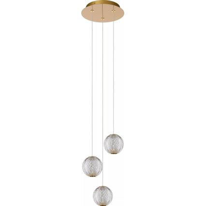 Lucide 13499/13/60 - LED Stmievateľný luster na lanku CINTRA 3xLED/4,7W/230V zlatá