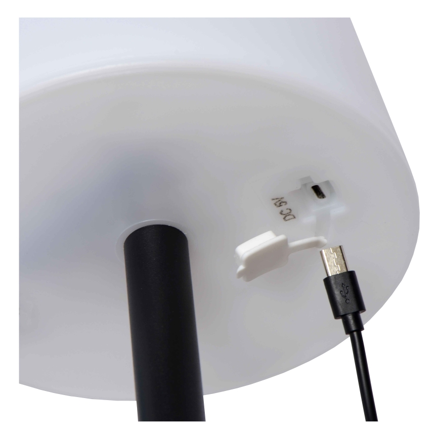 Lucide 13815/02/99 - LED RGBW Stmievateľná vonkajšia lampa RIO LED/1,8W/3,7V USB IP44 1800 mAh čierna