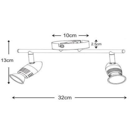 Lucide 13955/10/12 - LED bodové svietidlo CARO-LED 2xGU10/5W/230V matný chróm
