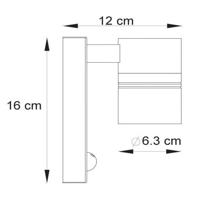 Lucide 14866/05/12 - LED Vonkajšie svietidlo so senzorom ARNE-LED 1xGU10/5W/230V IP44