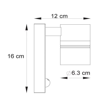 Lucide 14866/05/30 - LED Vonkajšie svietidlo so senzorom ARNE-LED 1xGU10/5W/230V IP44