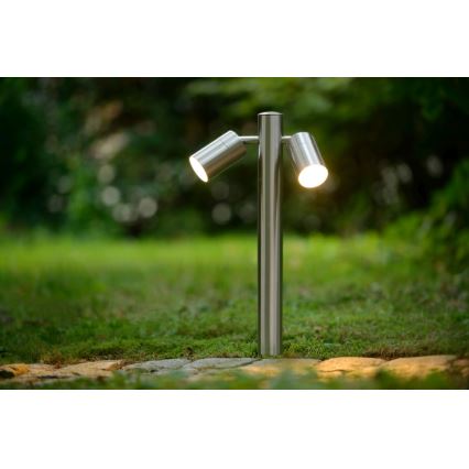 Lucide 14867/10/12 - LED Vonkajšia lampa ARNE-LED 2xGU10/5W/230V matný chróm