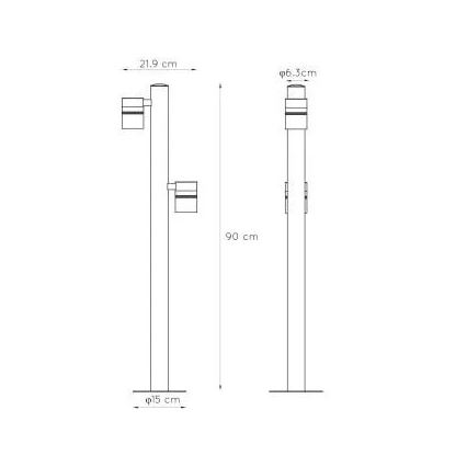 Lucide 14867/98/30 - LED vonkajšia lampa ARNE-LED 2xGU10/5W/230V