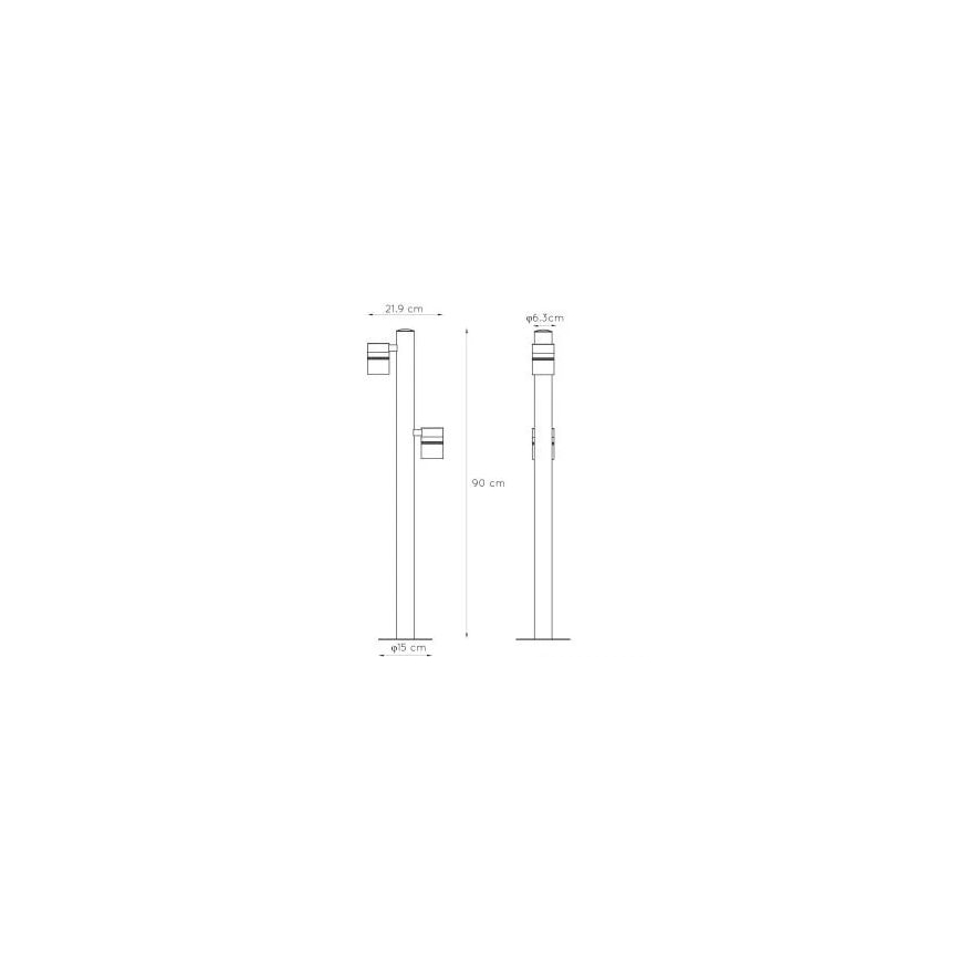 Lucide 14867/98/30 - LED vonkajšia lampa ARNE-LED 2xGU10/5W/230V