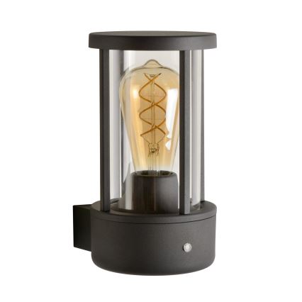Lucide 14893/01/30 - Vonkajšie nástenné svietidlo so senzorom soumraku LORI 1xE27/15W/230V IP44