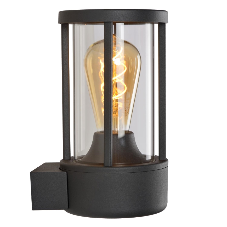 Lucide 14893/01/30 - Vonkajšie nástenné svietidlo so senzorom soumraku LORI 1xE27/15W/230V IP44