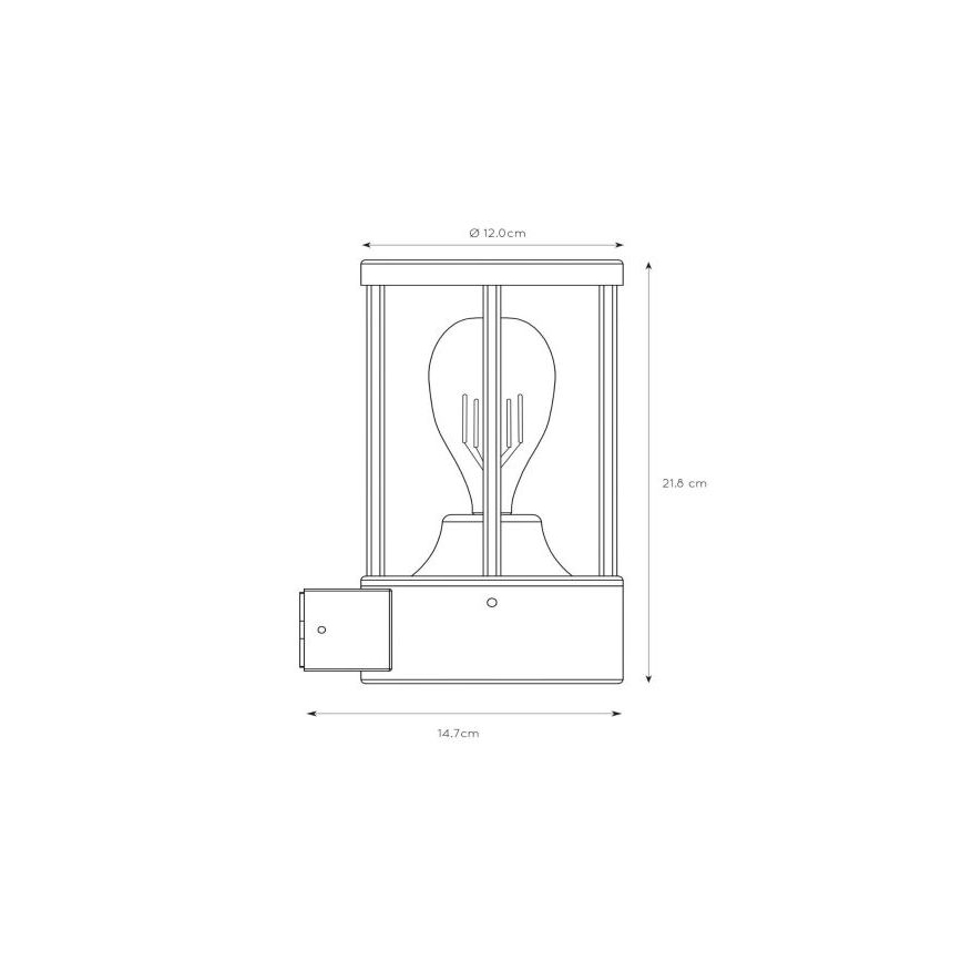 Lucide 14893/01/30 - Vonkajšie nástenné svietidlo so senzorom soumraku LORI 1xE27/15W/230V IP44